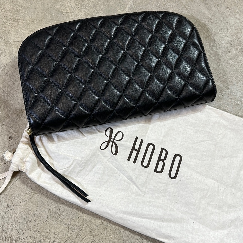 Hobo brand Cole Clutch black leather clutch